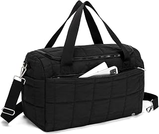 Travel Duffle Bag for Women, 25L Quilted Weekender Overnight Bag, Soft, Lightweight, Large Crossbody Gym bags