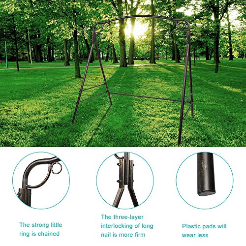 Classic Metal Porch Swing Frame Patio Hanging Bench Frame For Garden Yard Sturdy A-Shape Swing Frame For Indoor Outdoor -Hold 440Lbs (Swing Frame Only) #TOP3