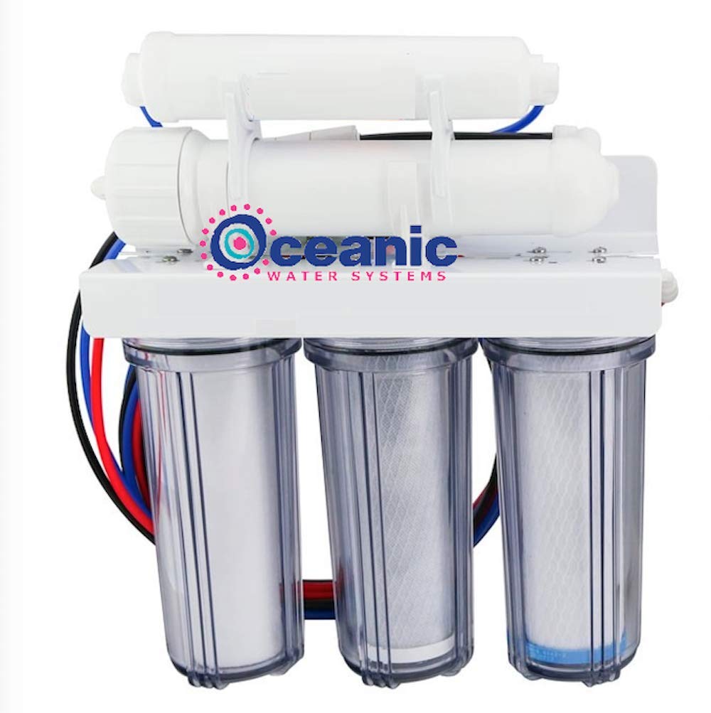 Oceanic Water Systems 5 Stage Core Reverse Osmosis Water Filter System with Clear Housing | 50 GPD RO Filtration