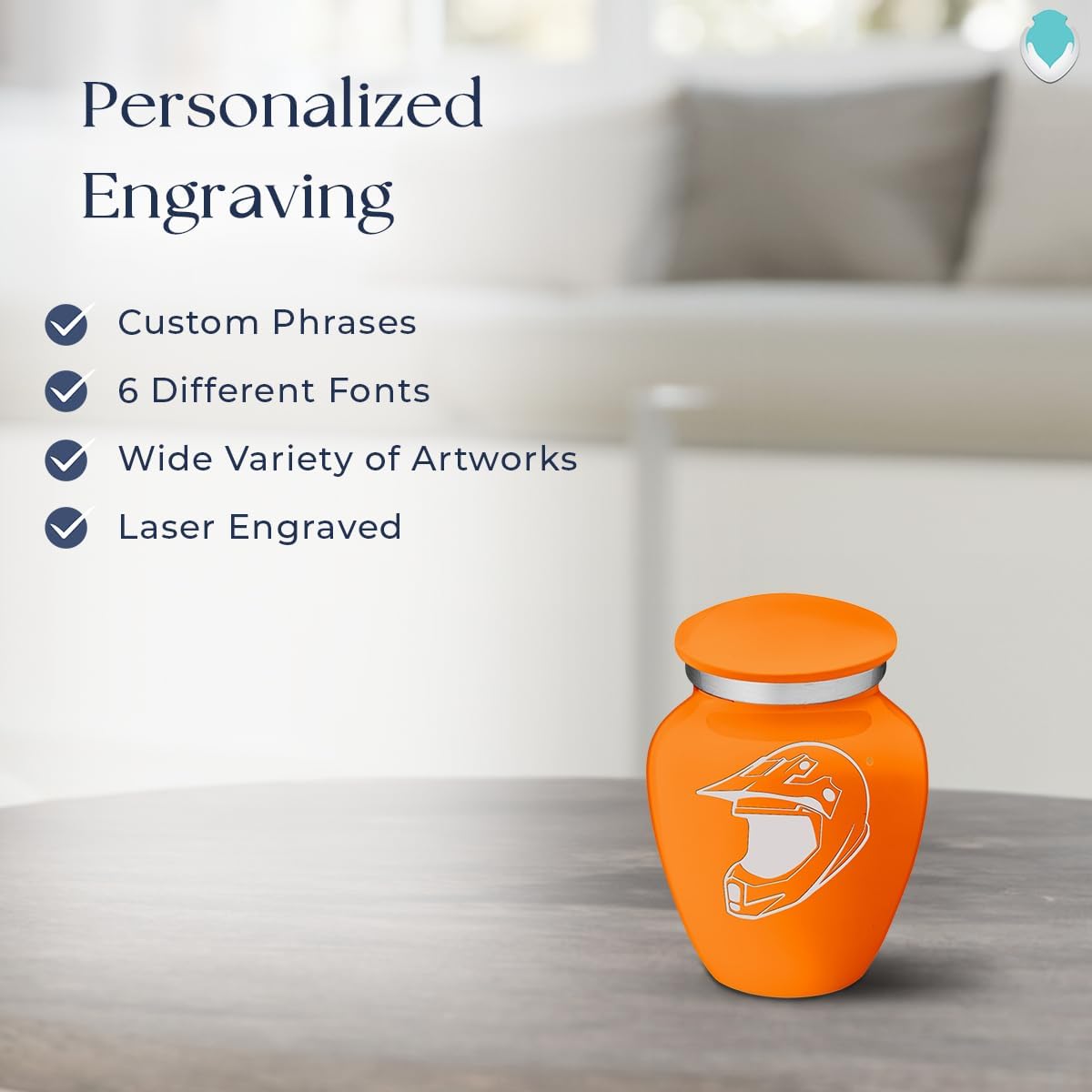 Geturns Embrace Keepsake Personalized Dirtbike Cremation Urns for Human Ashes I Burnt Orange Funeral Urn for Men and Women with Double Side Engraving I 3.5 lbs