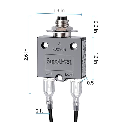 Miniatura 4 de Interruptor de botón pulsador de 3 amperios, probador de fusibles briidea Restablecimiento manual 32V, protección de bajo voltaje