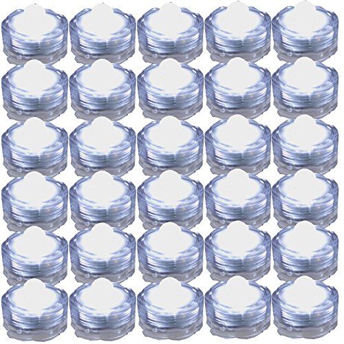 JYtrend Bright LED Floral Tea Light Submersible Lights for Party Wedding (White, 60 Pack) by JYtrend - Used condition - US$29.67