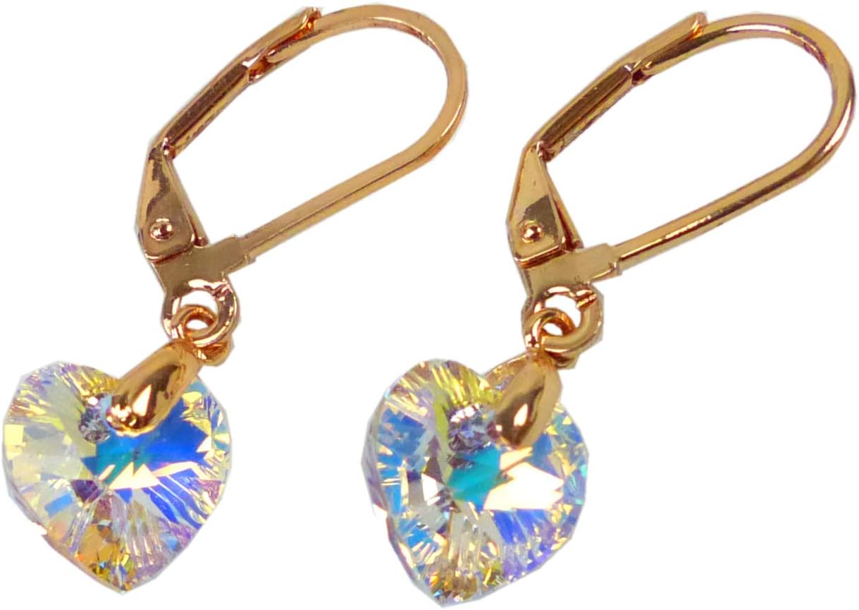 Swarovski Stone Pendant Earring Set Gold Blue Diamond Earrings Elegant Women's Diamond Pendant Earrings Set with Swarovski Crystals Star Gold 4950