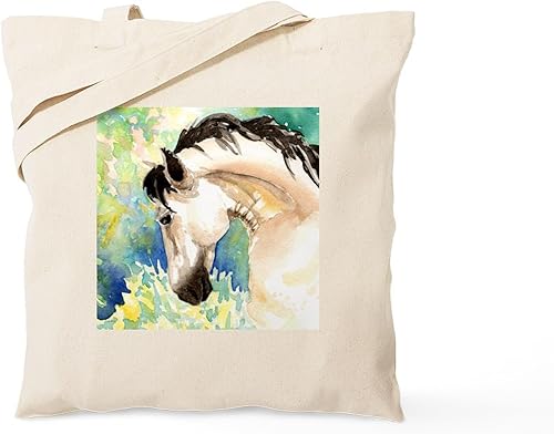 Miniatura 17 de CafePress Barn Stuff - Bolsa de compras de lona beige natural reutilizable para caballos