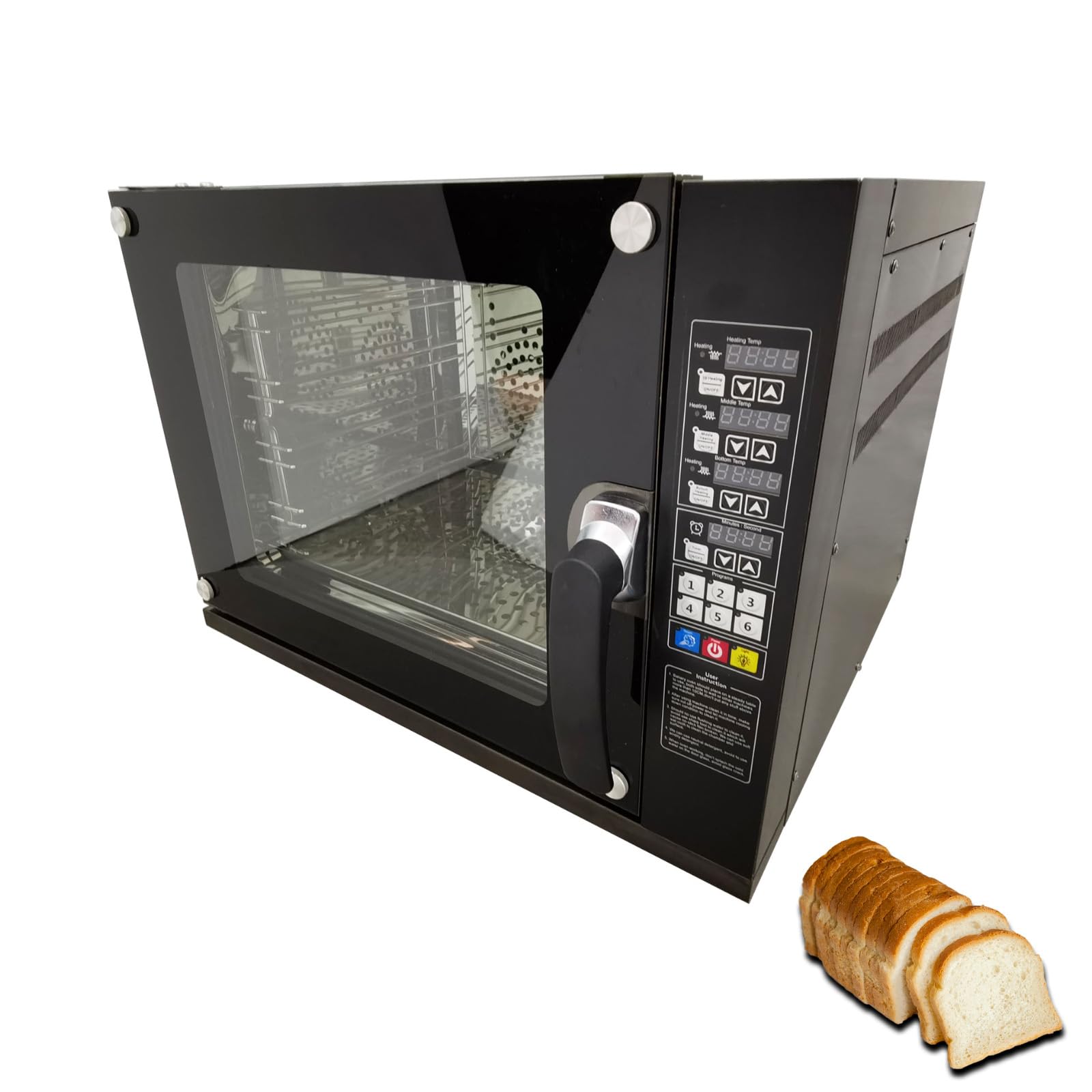 WYDDDARY Commercial Electric Oven Countertop Convection Spray Baking up to 662?(350?) Stainless Steel Hot Air Circulation Oven with 4 Racks Capacity 15.85gal(60L) 5500W/220V