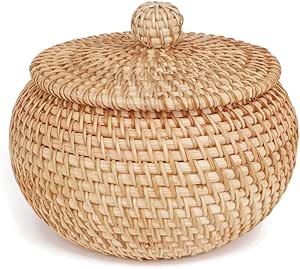 Kopinma Seegras Aufbewahrungskorb - Handgeflochtener Naturkorb 24x15x9cm