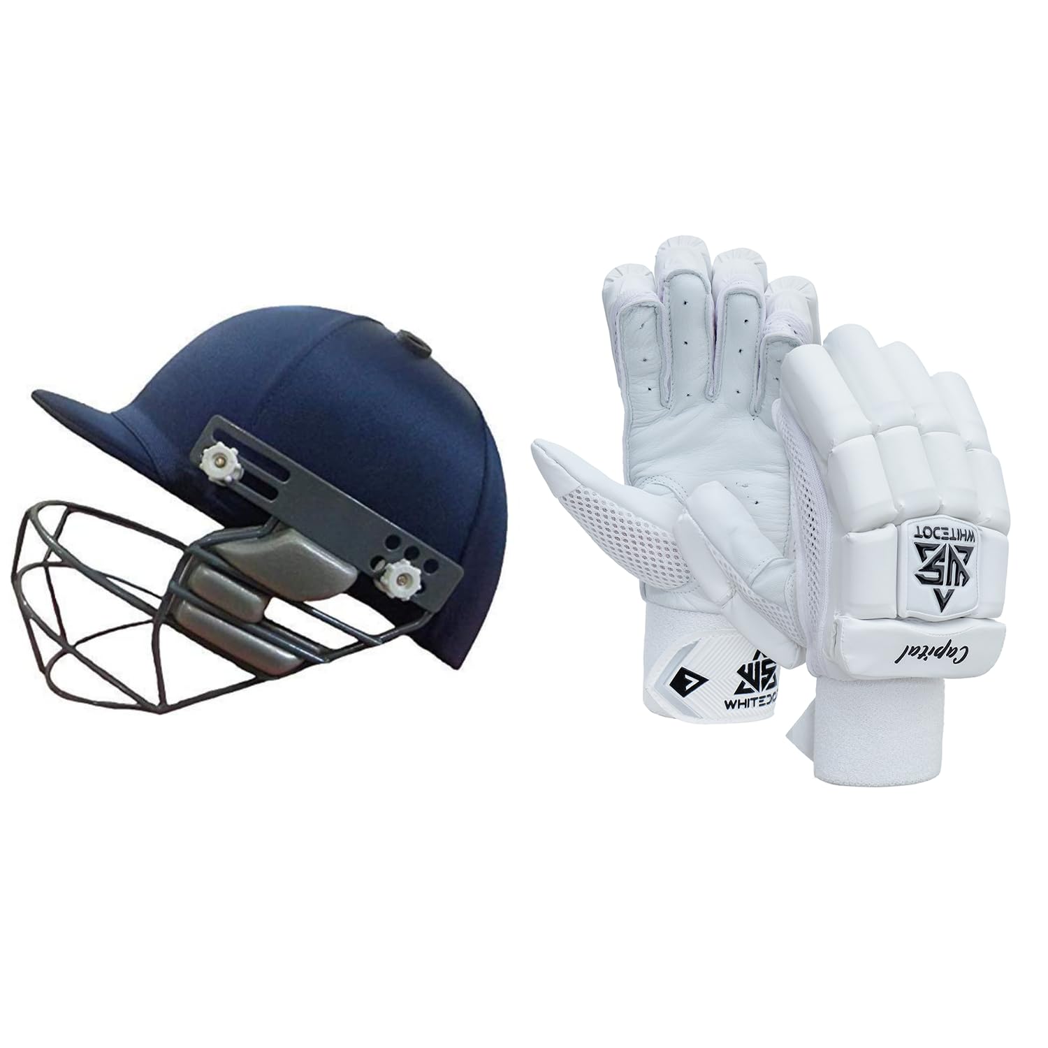 Whitedot Combo Eleanor Cricket Helmet and Capital Cricket Batting Gloves-image-31