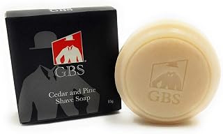 G.B.S Men’s Cedar & Pine Shave Soap –All Natural Skin Shave Soap for Men - Creates Rich Lather Foam for Ultimate Wet Shaving Experience (Cedar and Pine) Without the Harsh Chemicals Pack of 1
