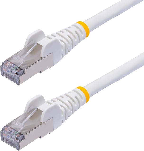 StarTech.com 3ft White CAT8 Ethernet Cable, Snagless RJ45, 25G/40G, 2000MHz, 100W PoE++, S/FTP, 26AWG Pure Bare Copper, LSZH | 2000MHz bandwidth, 25G/40G speeds, 26AWG copper, LSZH, Gold-plated RJ45, Patch Cable, Ethernet Cord, Pure Bare