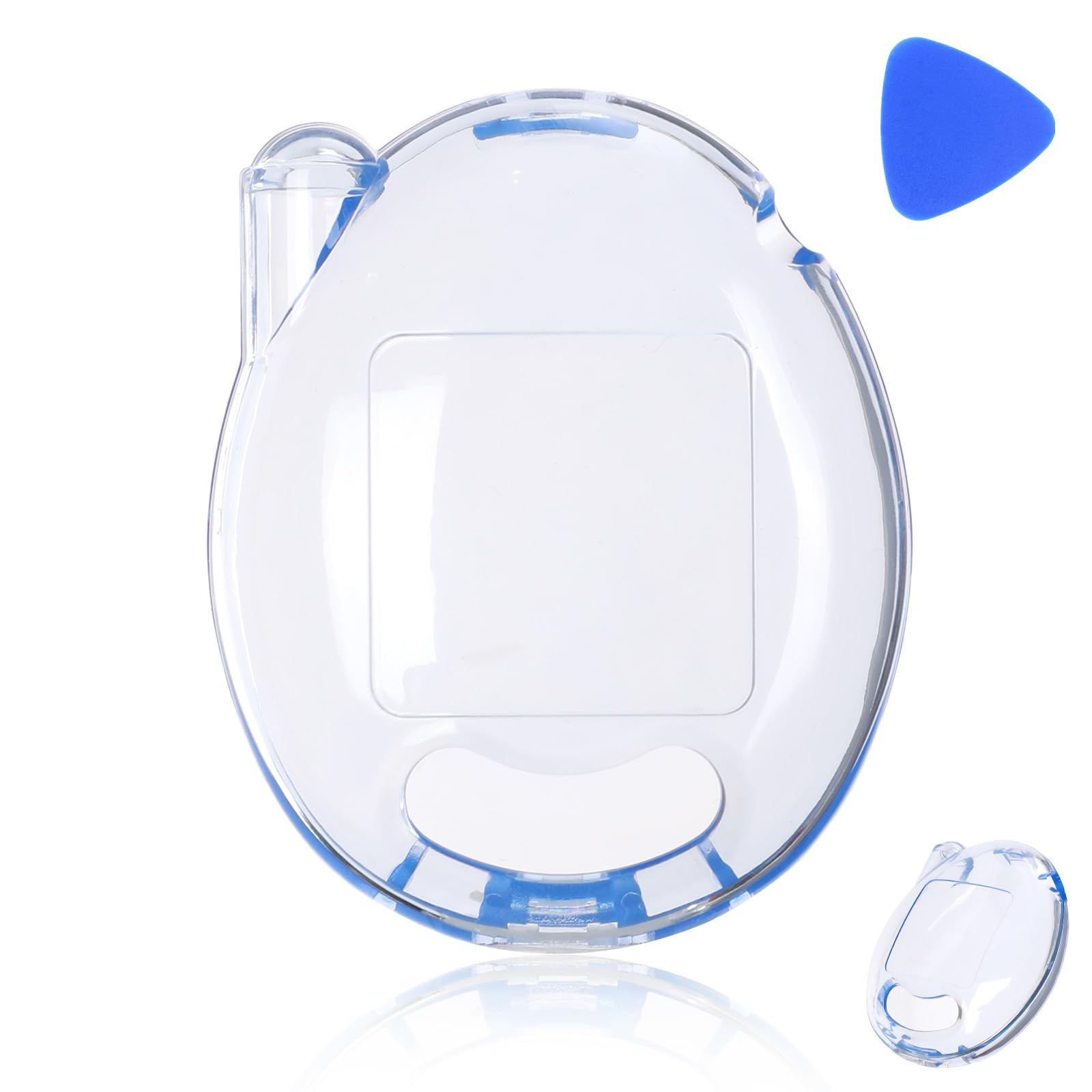 Protective Cover Case for Handheld Electronic Pet Devices, Shockproof Hard PC Cover Portable Transparent Storage Case Essential Accessories for Virtual Pet Game (Blue)