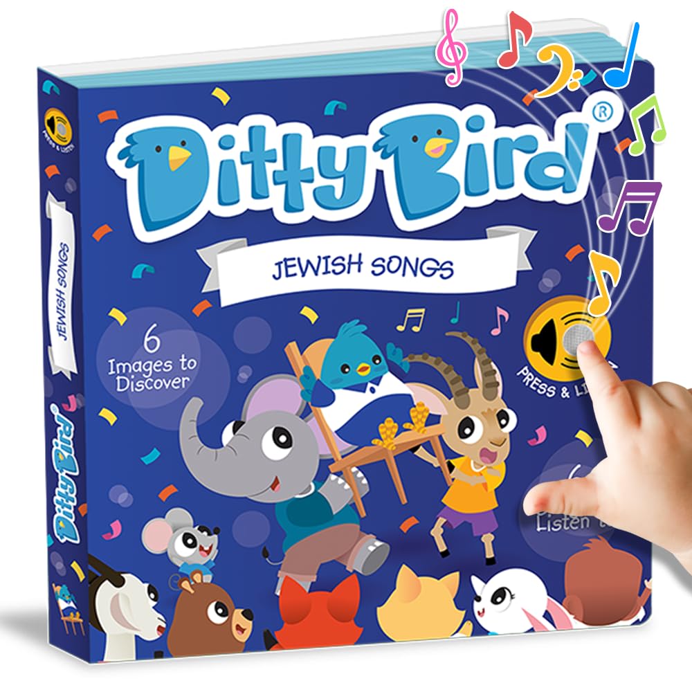 DITTY BIRD Jewish Book Children Songs Edition | Bilingual Musical Book for Toddlers, English & Hebrew | Fun, Interactive Sound Books for Babies & Toddlers | HAVA Nagila & More
