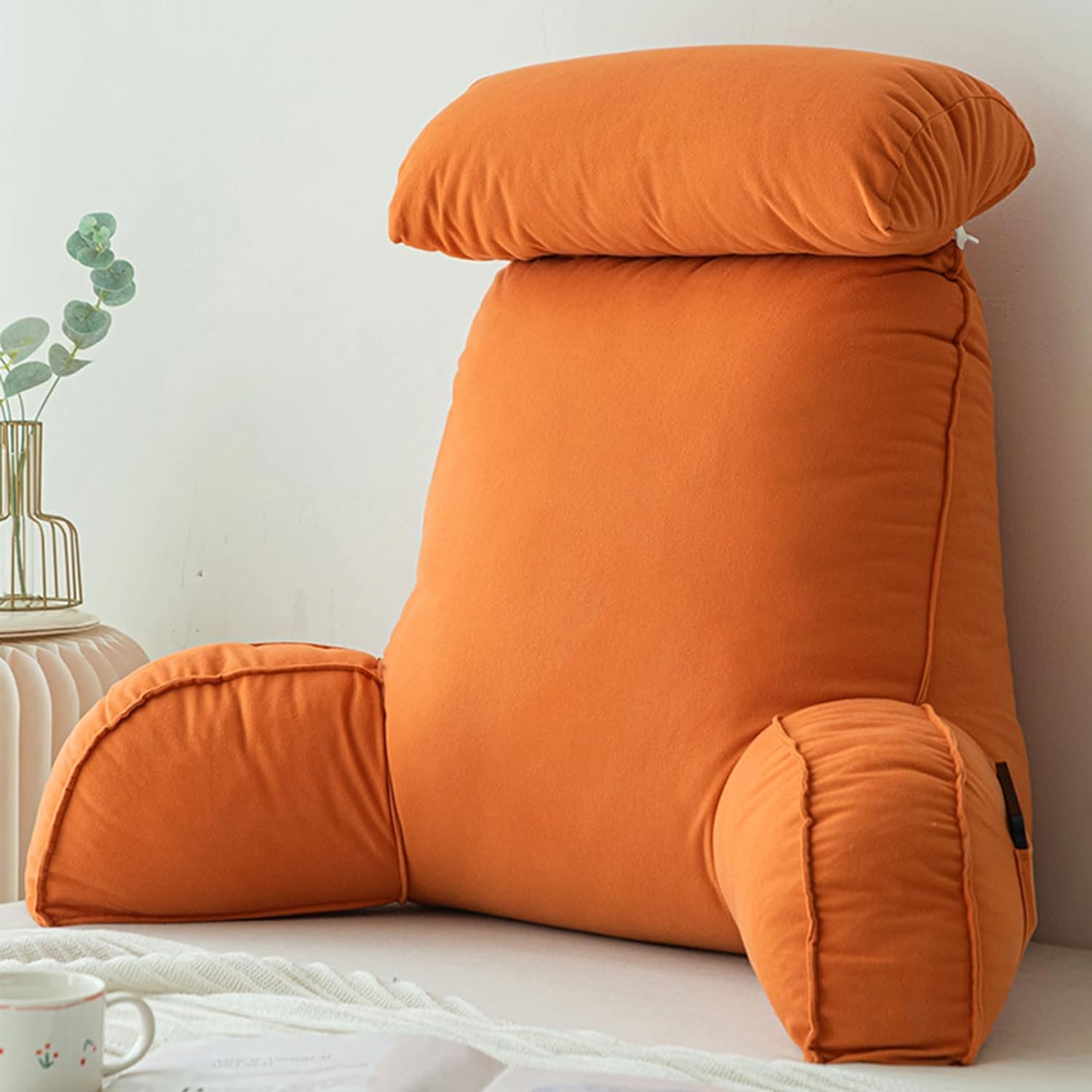 Coussin de dossier haut de gamme orange pour un maintien lombaire parfait au lit