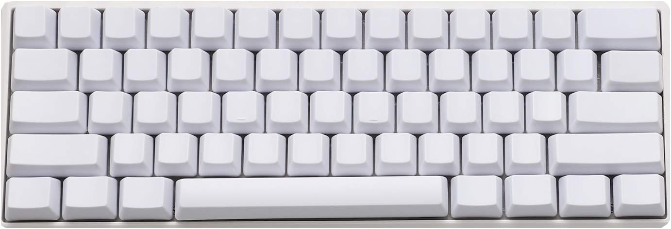 YMDK Blank Thick PBT OEM Profile 61 ANSI Keycaps for MX Switches Mechanical Keyboard (White)(Only Keycap)