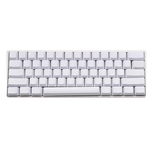 Teclas gruesas en blanco PBT OEM Profile 61 ANSI para interruptores MX Teclado mecánico (blanco) (solo teclado)