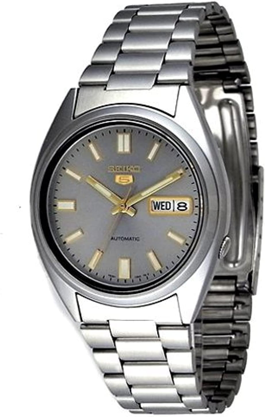 Men's Grey Dial Stainless Steel Band Watch, SNXS75K1