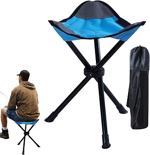 Taburete Plegable con trípode de 3 Patas de Tela Oxford cómoda, Silla Plegable portátil, para Senderismo, Caza, Festival, jardín, Camping, Viajes, Picnic, Concierto, Playa, Parque
