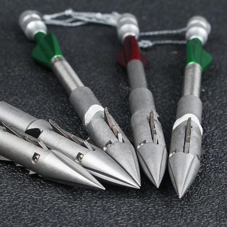 5pcs Three Barbs Fishing Slingshot Arrows Stainless Steel Deepwater Fish Darts Shooting Hunting Slingshot Head Outdoor