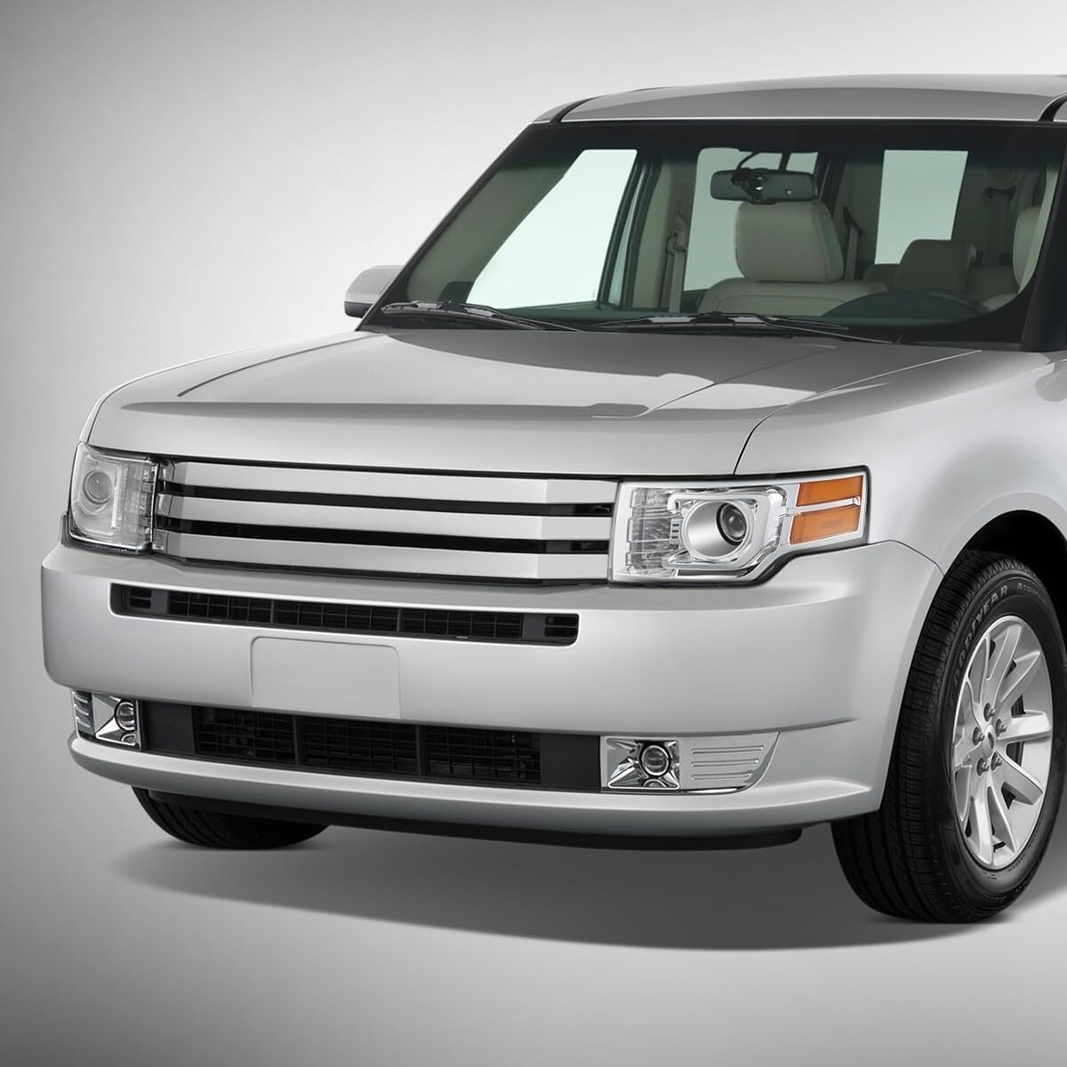 Auto Dynasty HID Projector Headlights Assembly Compatible with 2009-2012 Ford Flex, Driver Left Headlamp Replacement, Chrome Housing