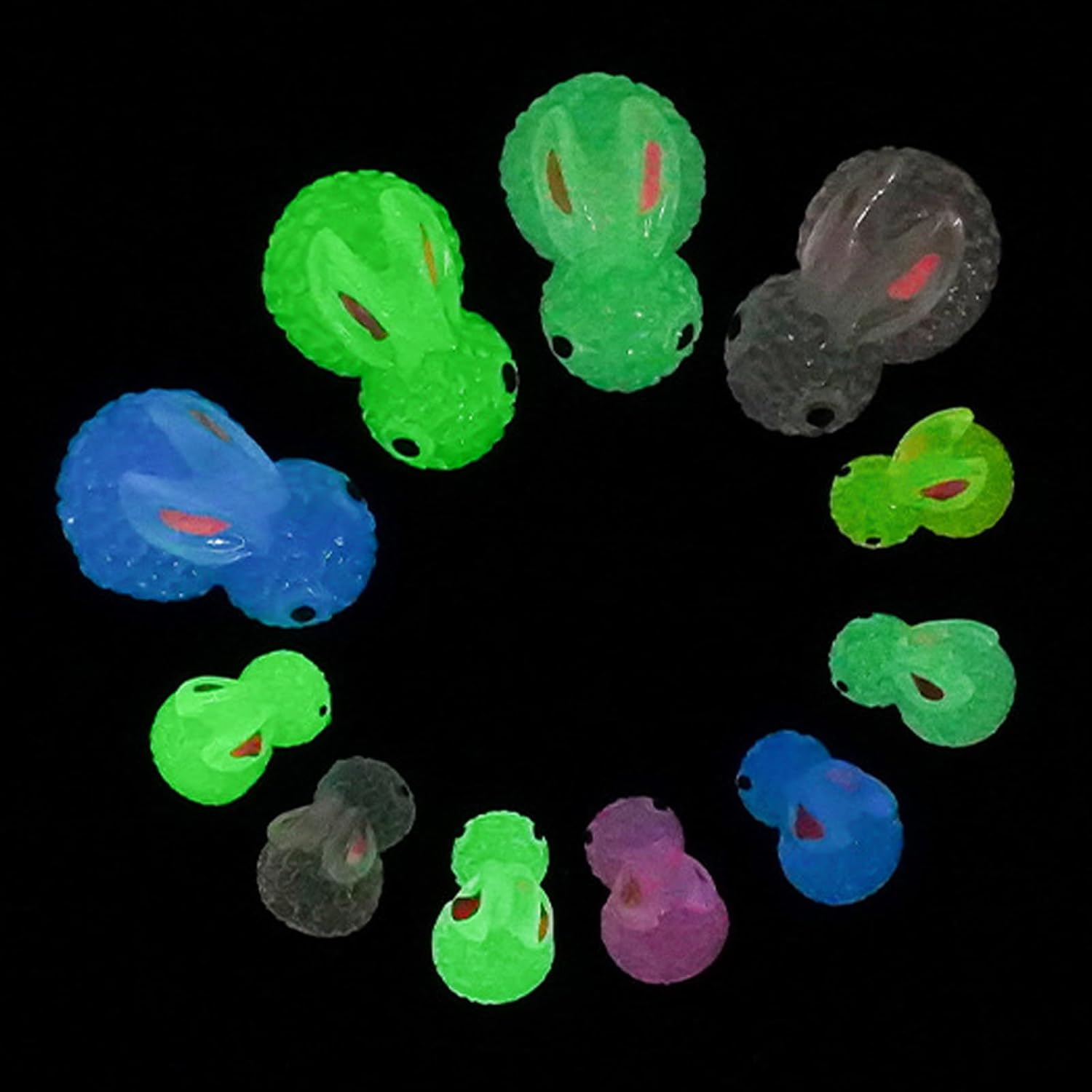 100pcs Tiny Rabbits Micros Landscape Figure Ornaments Glowing Miniature Statue Potted Decoration Garden Accessories Cake Decoration Figurines