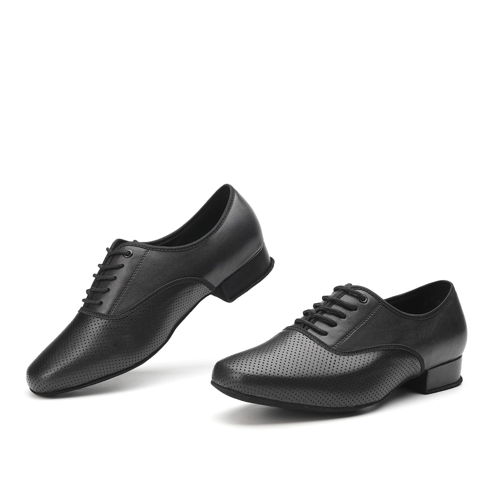 SWDZM Tanzschuhe Herren Latein Atmungsaktiv Leder Tango Salsa ballsaal Tanzschuhe 2.5cm Niedriger Absatz Übungsschuhe