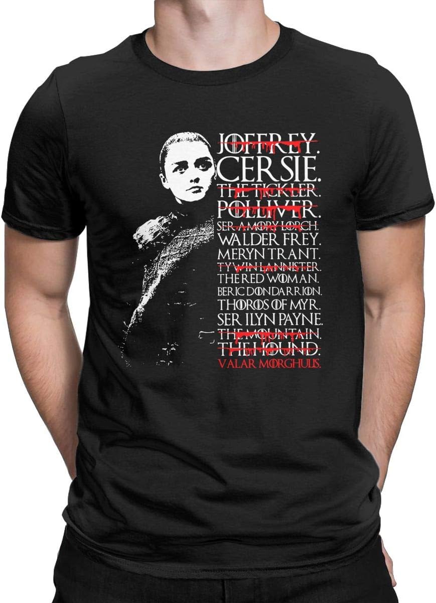 Arya's Kill List Arya Stark Graphic T Shirt GOT TV Series Tops Tees for Men