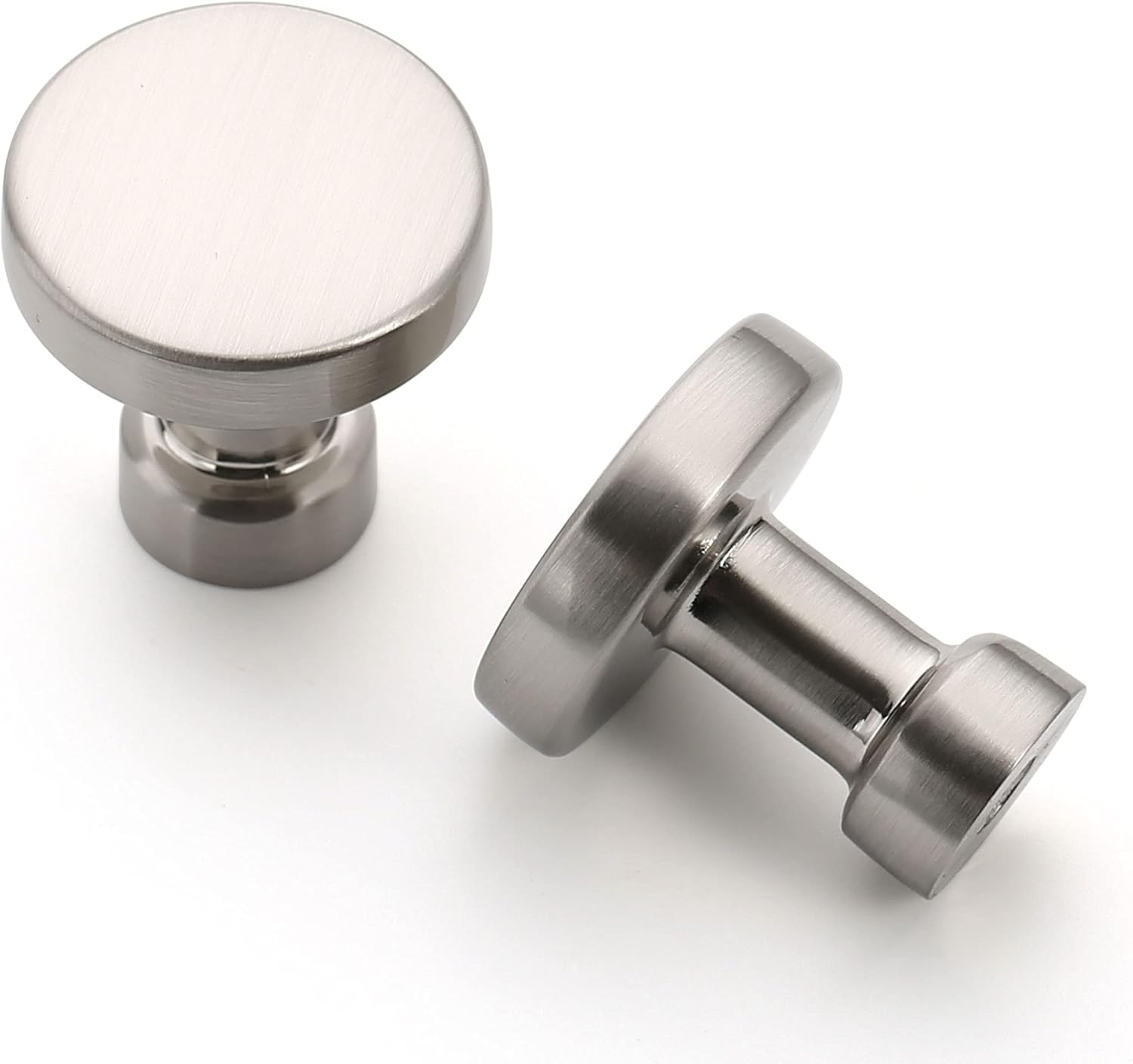 Asidrama 10 Pack 11/4 inch Brushed Satin Nickel Kitchen Knobs