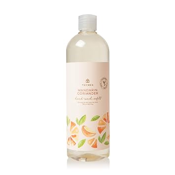 Thymes Hand Wash Refill - Scented Liquid Hand Soap Refill - Deeply Cleansing & Hydrating Formula - Plant-Based Skin Care - Refreshing Citrus Blend Mandarin Coriander, 24.5 fl oz