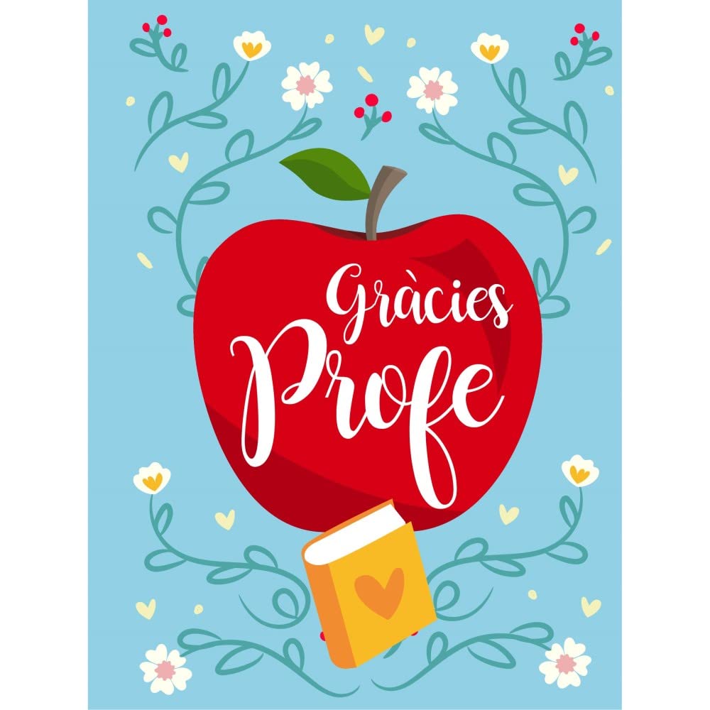 Antracita Catalan Targeta Gracies Profe Poma 20 x 30 cm Mester Congratulations for Teachers for Students