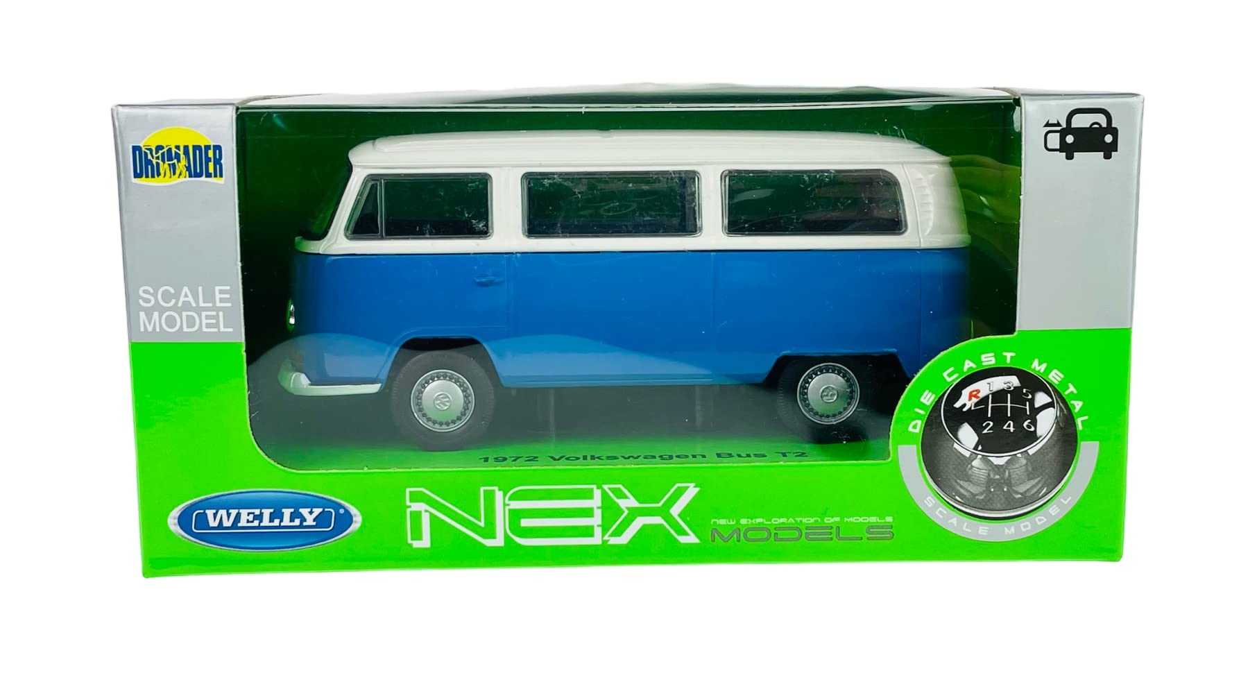 Modellino Auto Volkswagen T2 Arancione Con Tavola Da Surf, 1:34-1:39, In Metallo, Porte Apribili, Lungo 11 Cm, Licenza Ufficiale