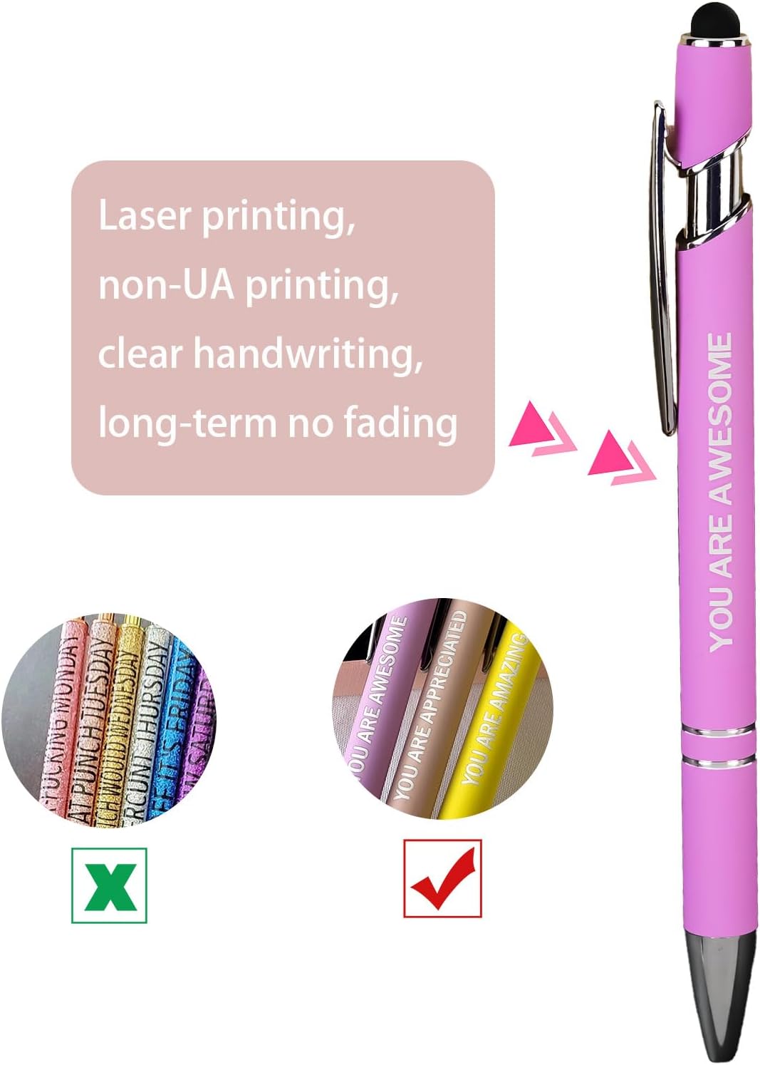 3Pcs Fancy Pens for Women, Employee Appreciation Gifts, Thank You & Appreciation Gifts for Coworkers & Teachers (Yellow Pink Purple) - Image 7