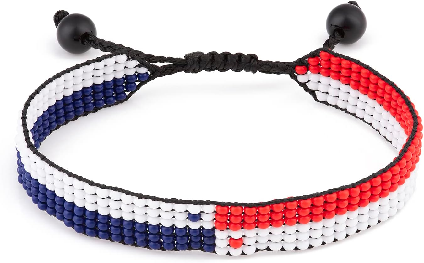 FAHARI Flag Bracelet | Adjustable | Handcrafted | Boho| Patriotic Bracelet