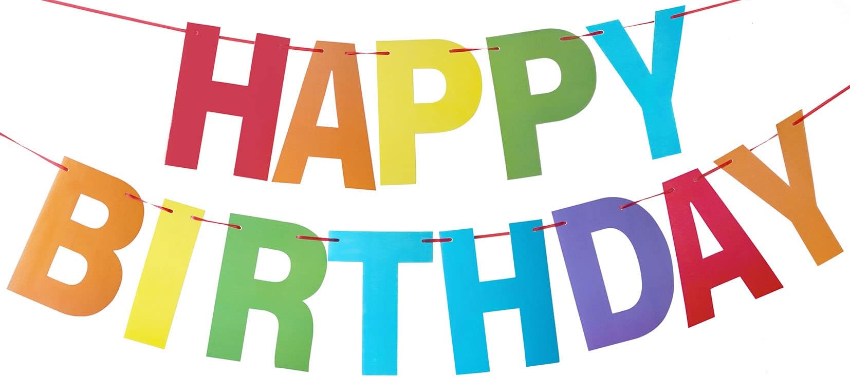 Burlap Happy Birthday Banner - Pre-Strung Colorful Party Decorations For All Ages