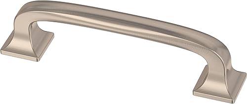 Miniatura 39 de Franklin Brass (Paquete de 1) – Manijas para gabinete plateadas estilo reliquia, centro de orificio de 4 pulgadas, tiradores para cajones, puerta