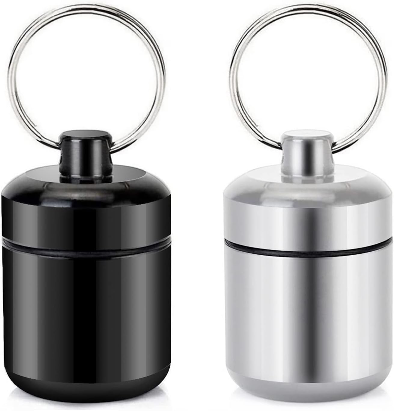 Pastillero para llavero, portátil, de aleación de aluminio, impermeable, pastilleros para bolso, pastilleros pequeños para viajes al aire libre,