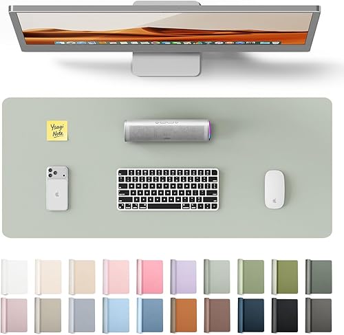 Miniatura 91 de YSAGi Protector de escritorio de piel, alfombrilla de oficina, alfombrilla grande para ratón, alfombrilla antideslizante de piel sintética, Azul