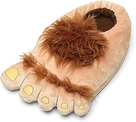 Ibeauti Mens Big Feet Furry Monster Adventure Slippers, Comfortable Novelty Warm Winter Hobbit Feet Costume Gift Slippers for Adults Men US 11