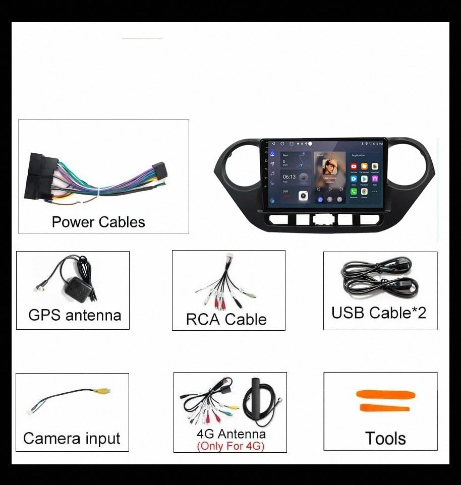 Pantalla de coche para Hyundai i10 2013-2017 con GPS y Android Auto 6
