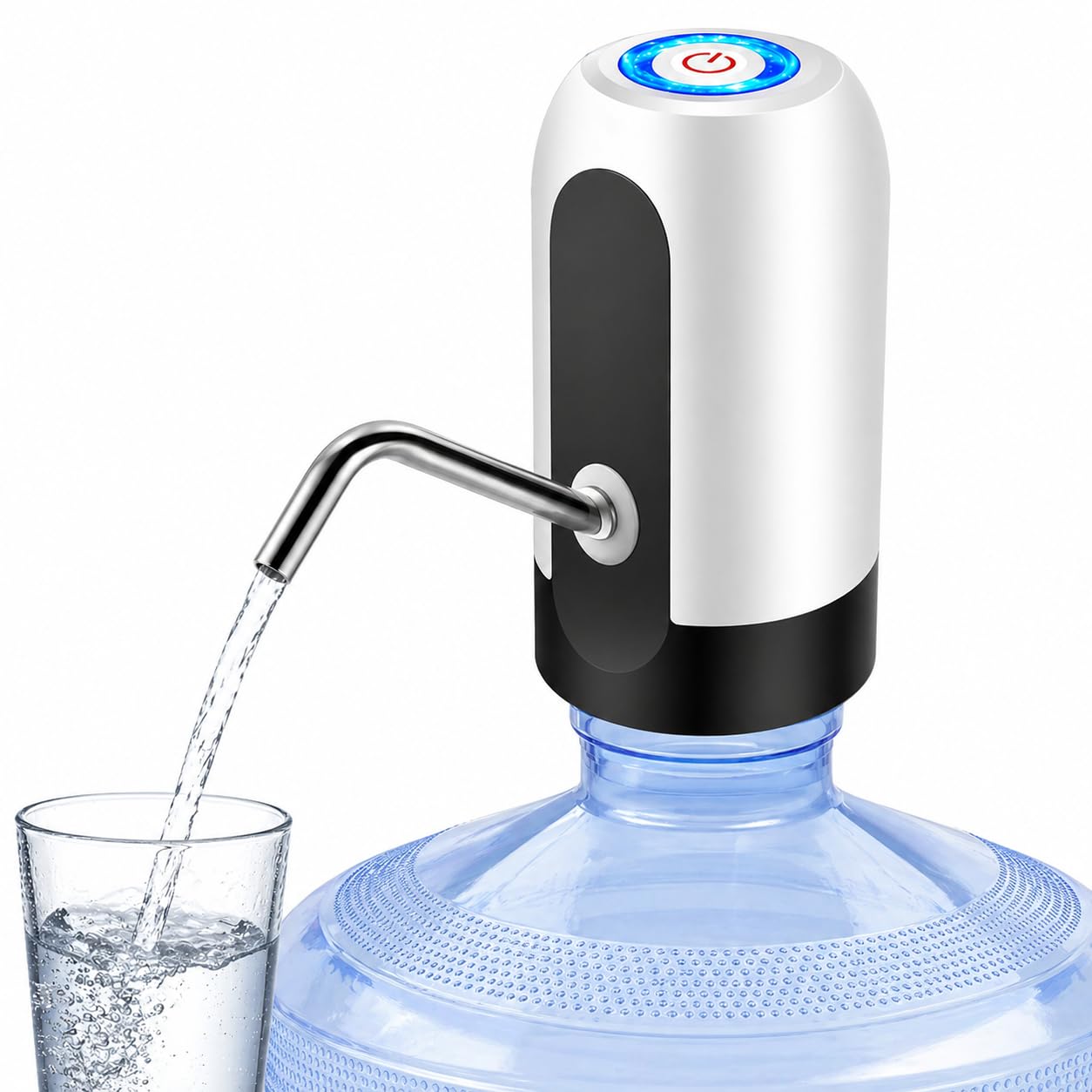 HOKARA Global Automatic Wireless Water Can Dispenser Pump for 20 Litre Bottle Can, Rechargable Dispenser Pump Portable Water Pump Dispenser for Home Office & Outdoor Low Noise Water Pump White/Black-image-42