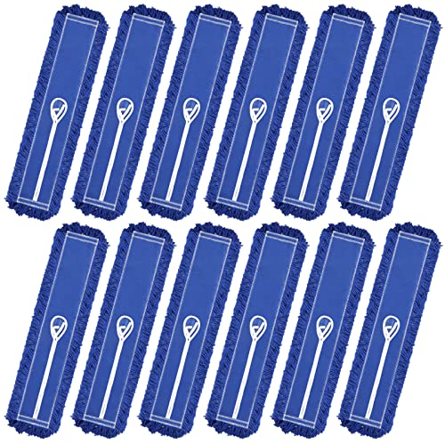 12 Pcs Dust Mop Head Refill 5 X 36 Inch Washable Replacement Head For Home Cotton Dry Mop Refills Microfiber Mops Industrial Commercial Dust Mop Refill Pads For Hardwood Floor Cleaning, Blue #TOP18