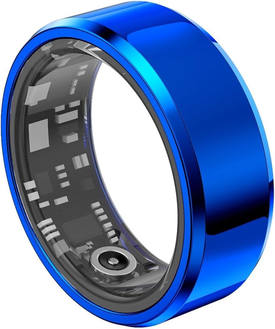 Yoidesu Smart Ring for Women & Men, IP68 Wearable Health Ring for Monitor Fitness Sleep Heart Rate Remote Camera Control, Ceramic Fitness Ring with APP (21.5mm)