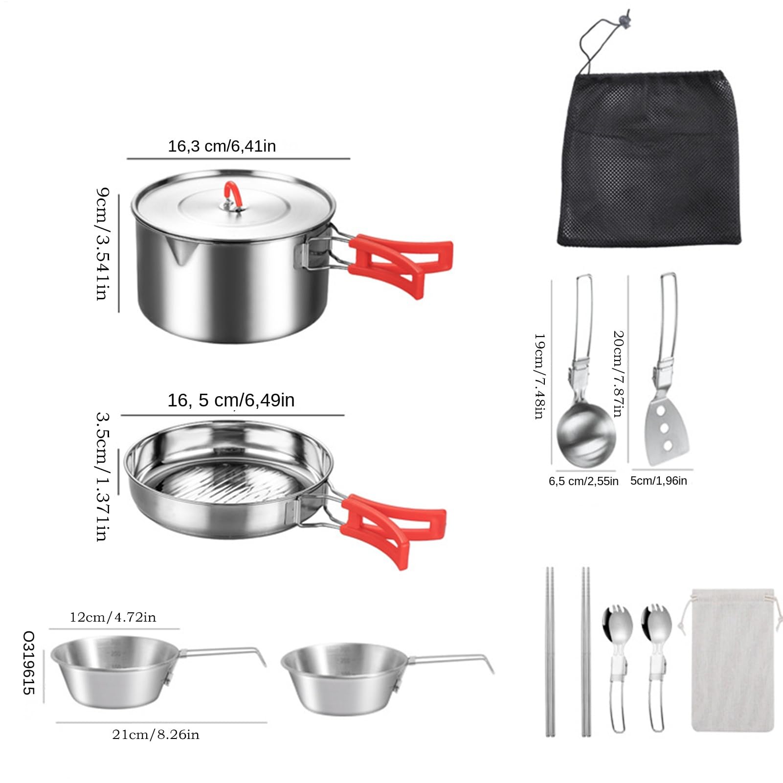 Camping Kochgeschirr Set Leichte -Utensilien Survival-Ausrüstung | Kochset Für Camping, Kochen, Outdoor, Küche, Picknick, Wandern, Angeln, Backpacking, Reisen