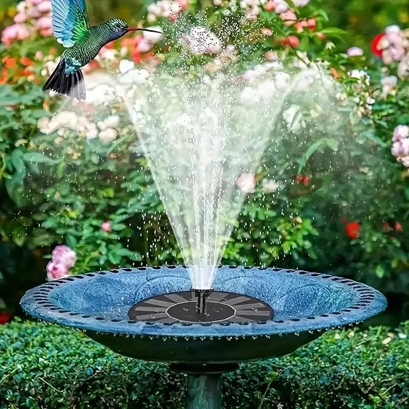 Solar Power Bird Bath Fountain Pump Water Fountain Pool Pond Solar Powered Colorful Fountain Floating Home Decoration for Garden 16cm Solar Fountain