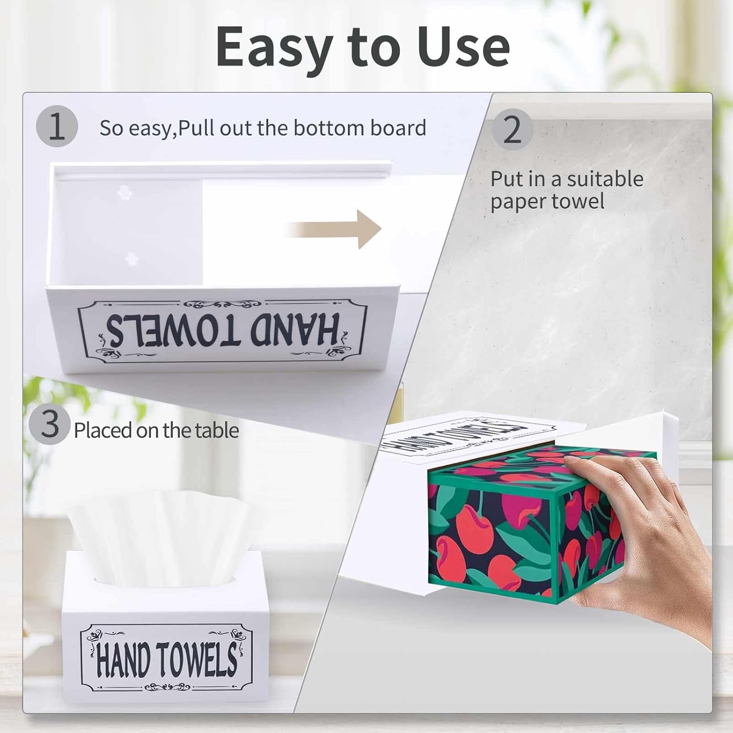 Acrylic Hand Towel Box Cover Compatible with Kleenex Disposable Hand Towels,Wall-Mounted Paper Towel Dispenser for Bathroom, Tabletop, Office, Car