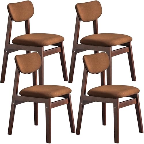 Miniatura 11 de YVYKFZD Juego de sillas de comedor, sillas de cocina de madera maciza, silla de comedor tapizada con respaldo curvo, silla de sala de estar con Gris