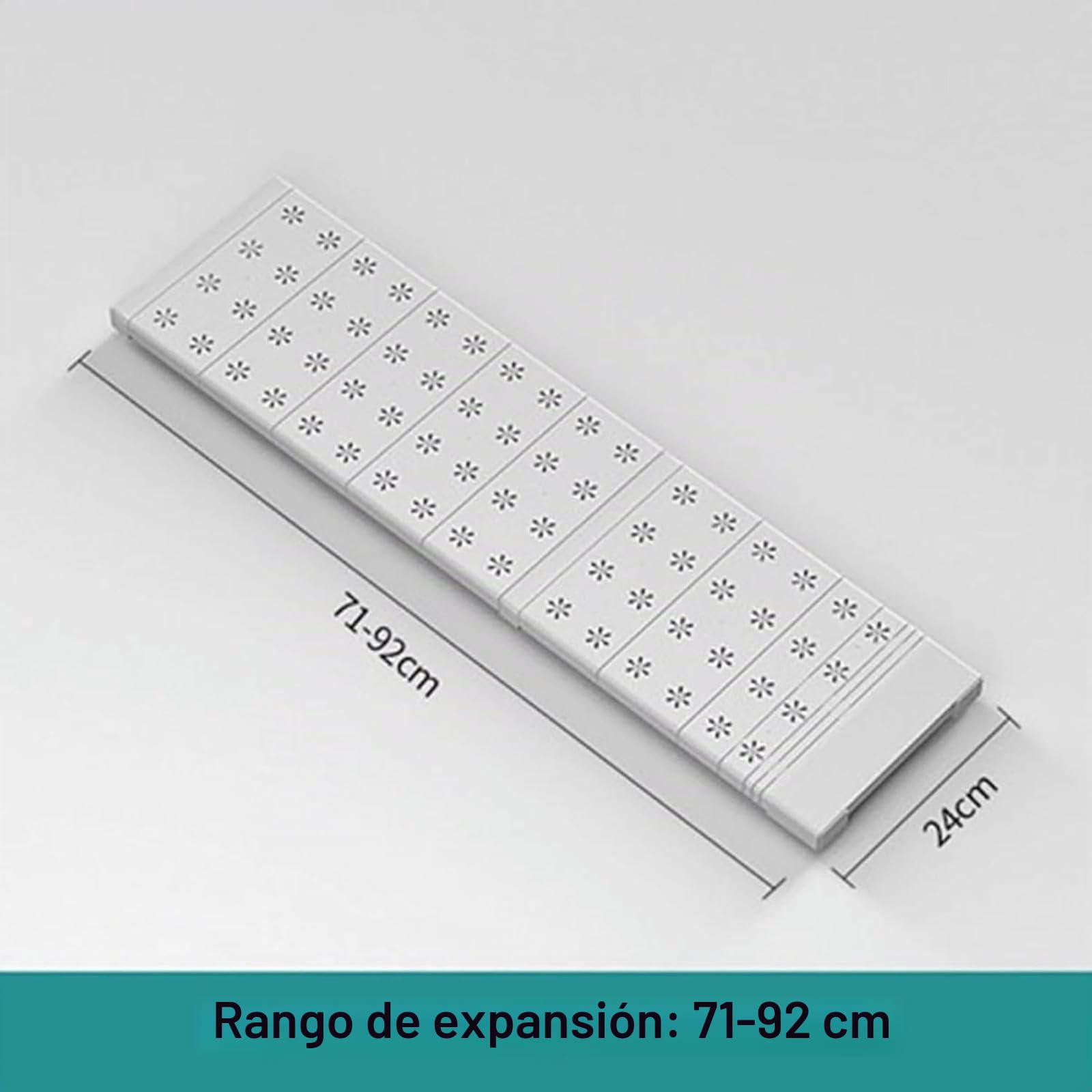 Estantería Extensible Ajustable para Armario, Separador telescópico sin Taladro, Organizador de Ropa y Zapatero para Cocina y baño (Larghezza 24cm,Lunghezza 71-92 cm)