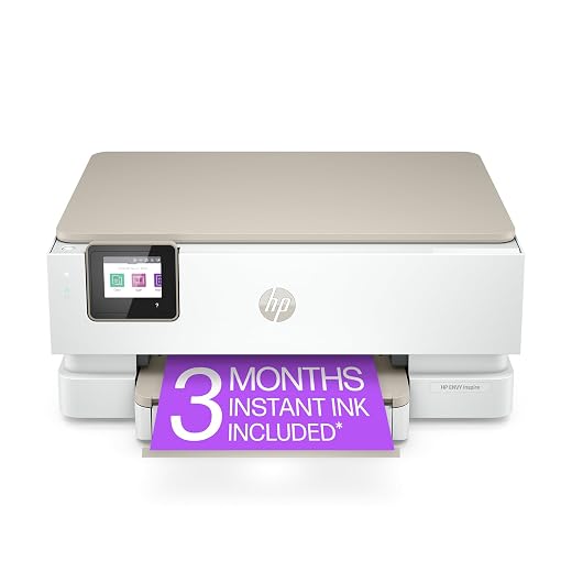 HP ENVY Inspire 7255e Wireless Color Thermal Inkjet Printer, Print, scan, copy, Easy setup,Mobile printing, Best-for-home, Instant Ink with HP+ (3 months included)
