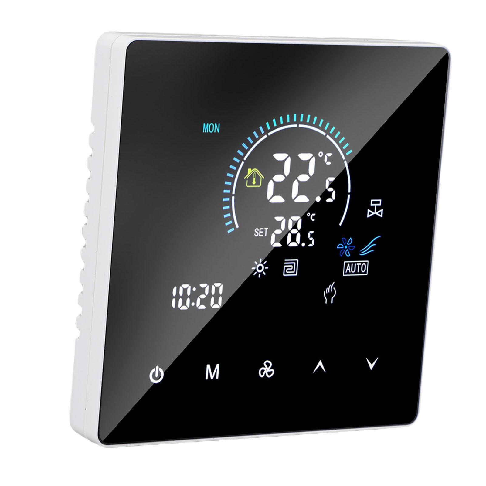 Jeffergarden WiFi-Smart-Thermostat, Touchscreen-Farbdisplay für Klimaanlage und Fußbodenheizung, Programmierbarer Wochenplan, 41–140 °F, Zuhause und Büro