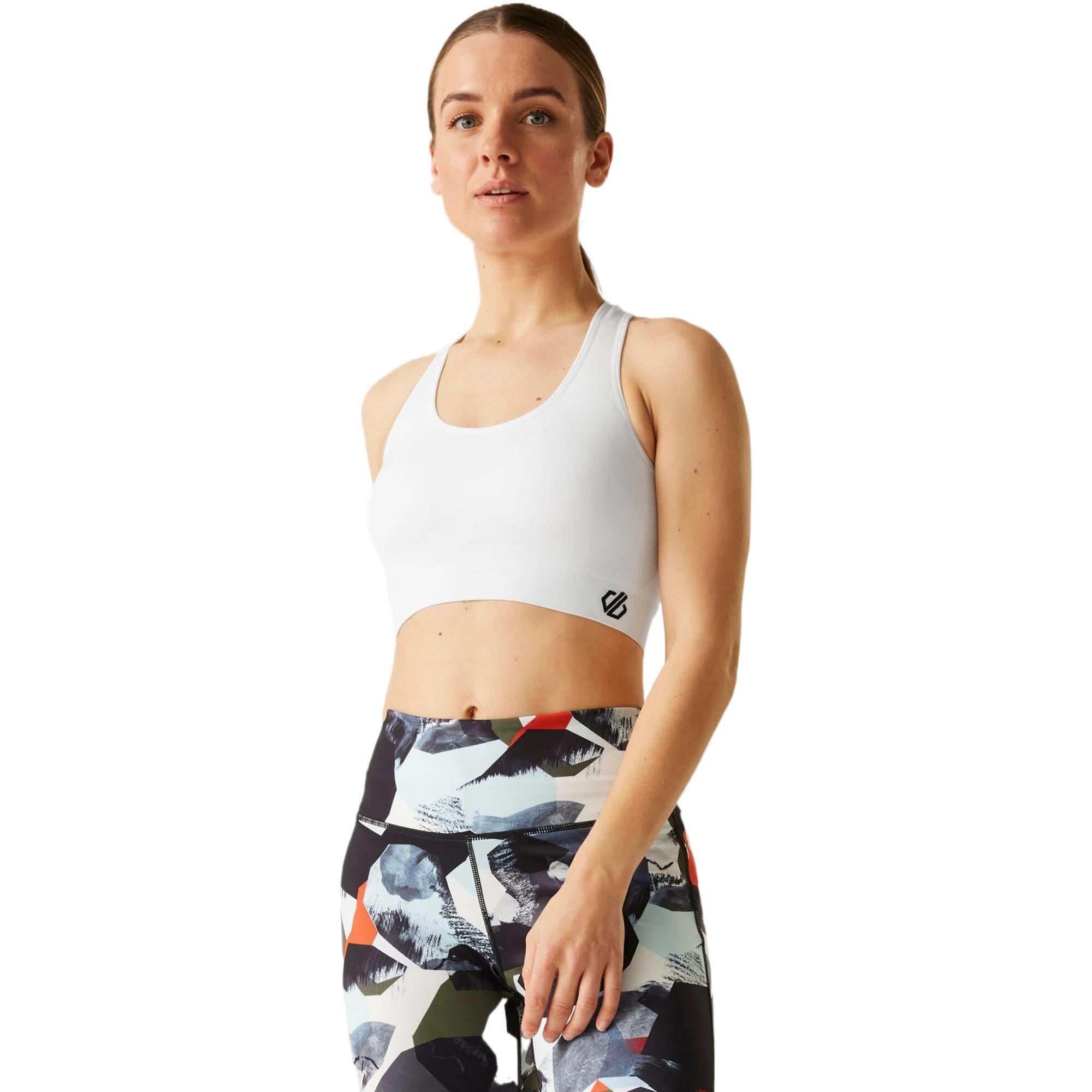 Dare 2b Women's Dont Sweat It Light Comfortable Quick-Drying Sports Bra in White | Size: Medium
