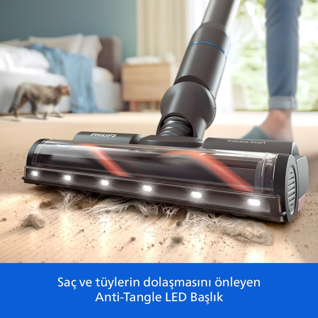 Philips 7000 Serisi Aqua 25.2 V Kablosuz Dik Süpürge, PowerCyclone 12, 80 dk’ya Kadar Kullanım, XC7153/10