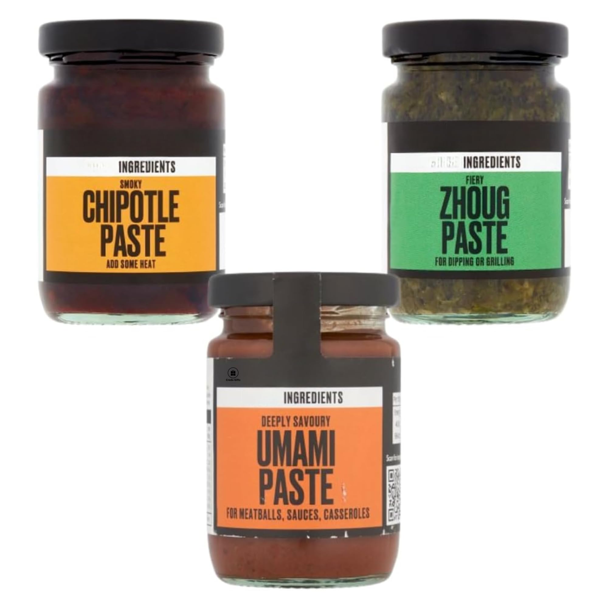 Cooking Paste Ingredients Bundle With Cooks' Ingredients Smoky Chipotle, Fiery Zhoug and Umami 95g (3 Pack)